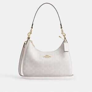 Coach Signature Canvas Shoulder Bag in Light Gray